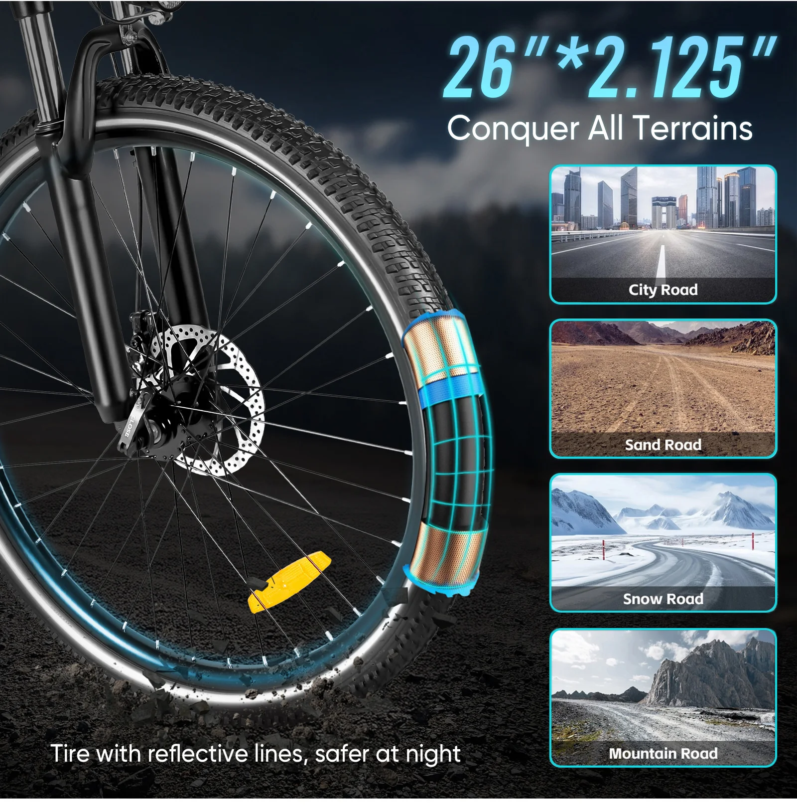Samebike 27,5 Zoll Elektrofahrrad RS-A01MAN 36V15Ah Lithium-Batterie Motor E-Bike 7-Gang-Schaltung Elektrisches Mountainbike – Detail 11