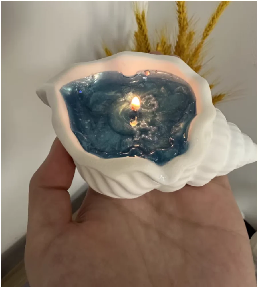 Conch Aromatherapy Candle Non natural Shell Handmade Gift Fragrance Jelly Wax Art Ornament Cute