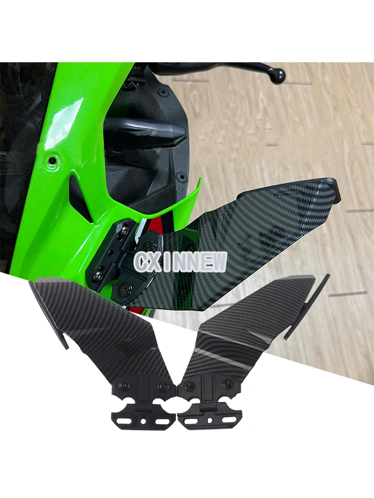 

For Yamaha YZF R1 R3 R6 R15 R25 R125 T-MAX530 Carbon Fiber Style Adjustable Side Wing Spoiler Fairing With Rear View Mirrors