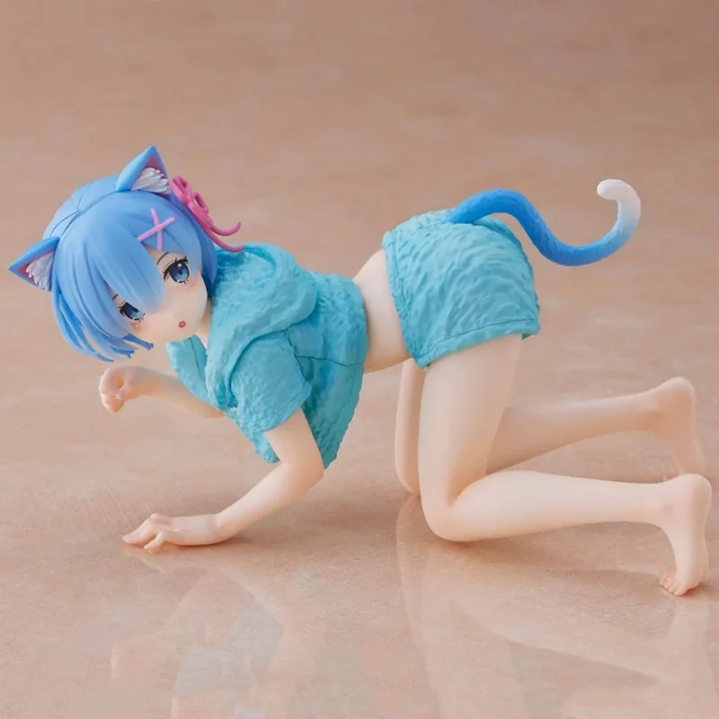 Taito-rem cat with home clothes,デスクトップ,かわいいアニメフィギュア,モデルおもちゃ,re: zero,starting life in another world,ギフト,13cm,在庫あり