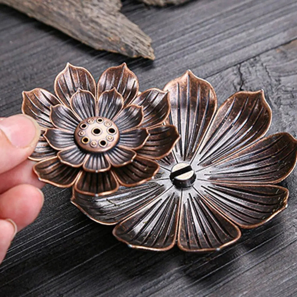 High Quality Alloy Incense Holder Multi-Hole Lotus Shape Incense Stick Holder Decorative Incense Burner Temples Home Office