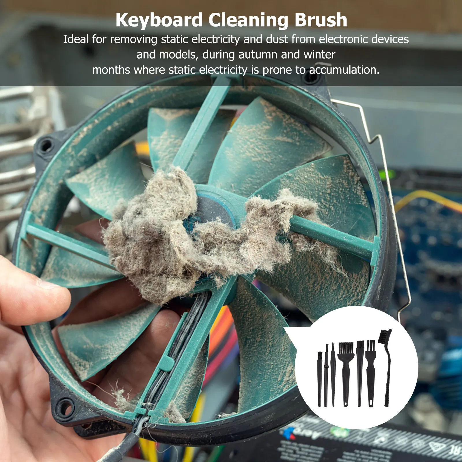 7Pcs Anti Static Dust Brushes Small Detail Brushes For Anti-static Cleaning Kit Hard Bristle Mini Computer