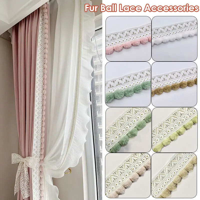 PomPom Ball Tassel Fringe Trim Edging Sewing DIY Upholstery Curtain Pillowcase Lace Kintted Fabric Handmade DIY Craft Accessorie