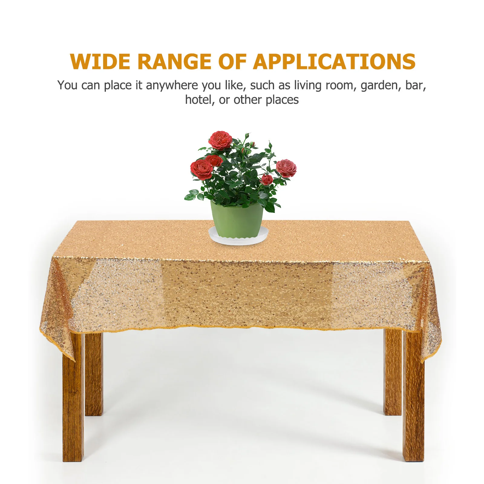 مفرش طاولة بالترتر الذهبي مقاس 30 × 120 بوصة عداء ديكور أنيق من البوليستر لحفلات الزفاف وحفلات أعياد الميلاد والولائم المركزية للطاولة #2