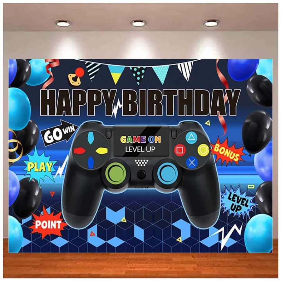 

Photography Backdrop Happy Birthday Game About Party Decoration Banner Theme Games Kids Child Photo Background Studio Props