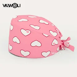 Valentine's Day Printed scrubs caps cap Pet Grooming Agency Work scrub hat BeautyWork Hats laboratory nursing hat