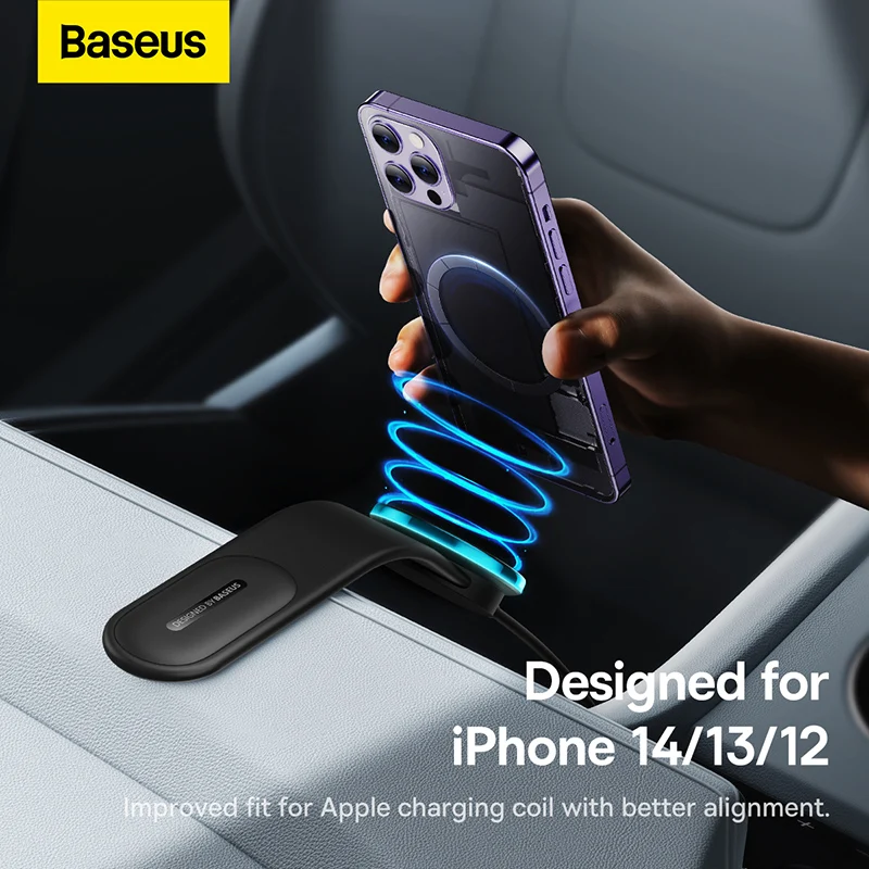 Baseus C02 Pro Series Magnetic Wireless Charging Car Mount Cluster Black