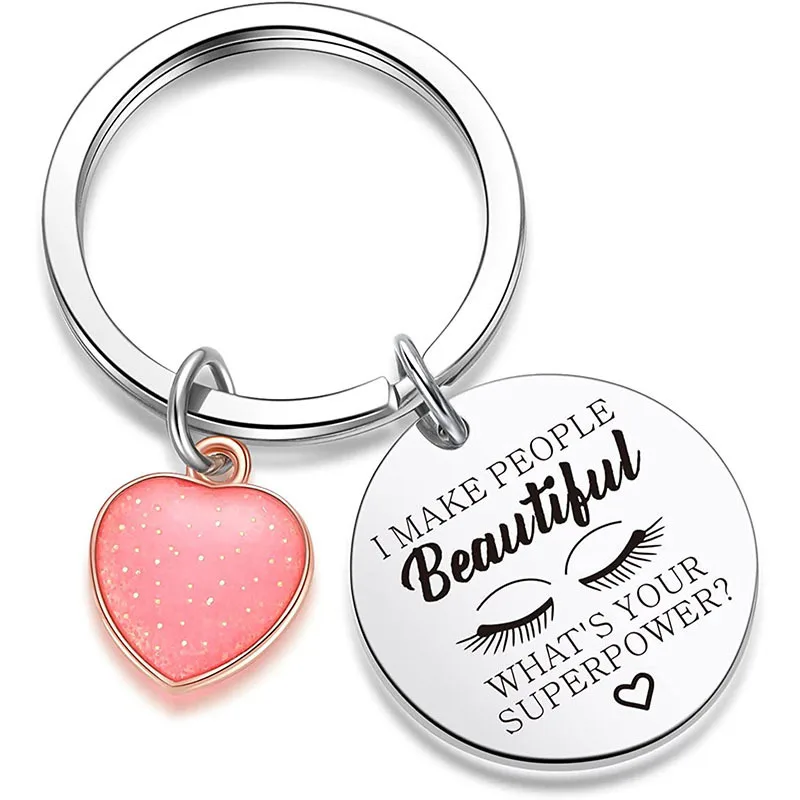 Cute Beautiful Eyelash Heart Key Ring Sweet Key Chains DIY Jewelry Gifts