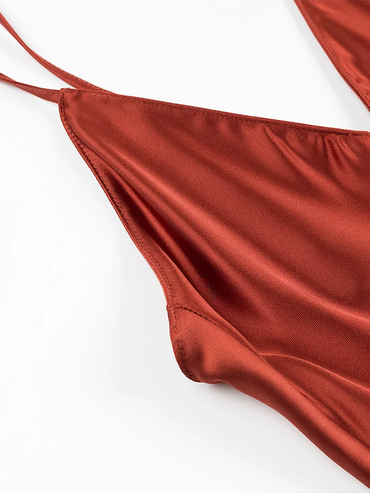 Wiosenna nowa damska sukienka midi w europejskim i amerykańskim stylu, francuska moda, prosta, seksowna, modna, satynowa sukienka midi