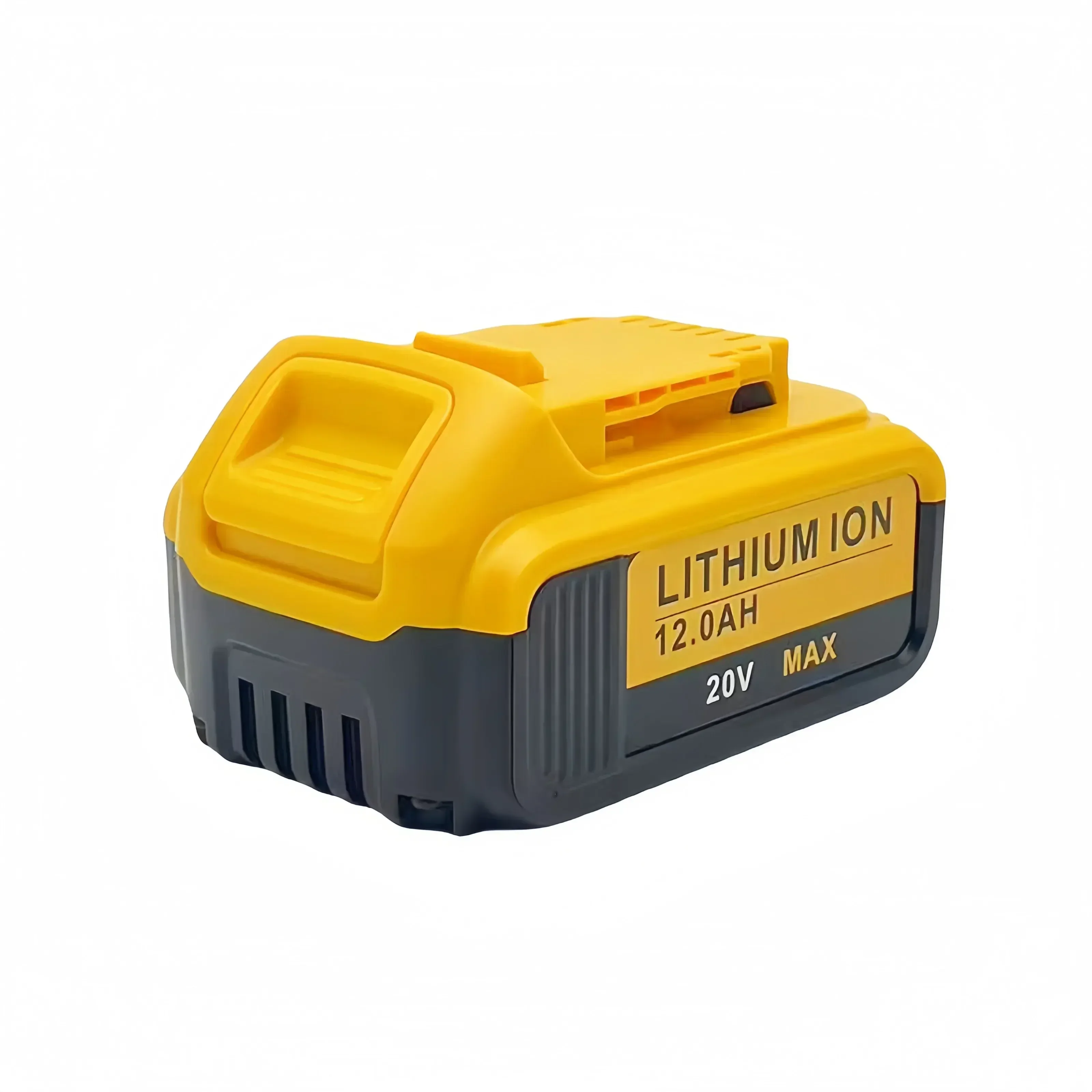 20V 12000mAh rechargeable lithium-ion power tool battery with LED, replaceable with DeWei DCB205, DCB201, and DCB203