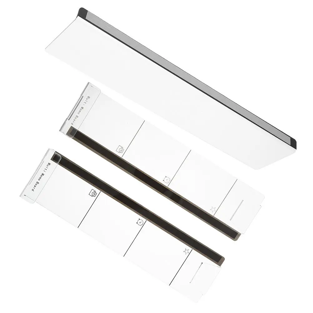 3Pcs Transparent Acrylic Monitor Memo Board Side Mount Paper Holder for Notes Reminders Desk Organizer Modern Office Must Have