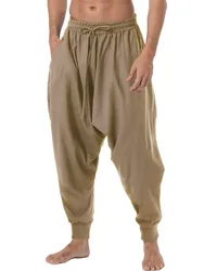 Pantaloni da uomo Casual larghi con coulisse Genie Boho Yoga Aladdin Harem