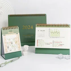 Custom 2023 2024 Desk Calendar Gold Foil Hardcover Delicate Mini Desktop Note Coil Schedule Plan Book Office School Supplies