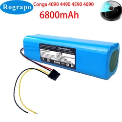 New 14.8V 6800mAh INR18650 MH1-4S2P-300S Robot Battery For Cecotec Conga 4090 4490 4590 4690 Robotic Vacuum Cleaner