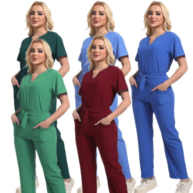 New Anti-Wrinkle Soft Suit Nursing Work Clothes Medical Nurse Uniforms Nursing Scrub Set for Womens Men Medical Surgical Clothes