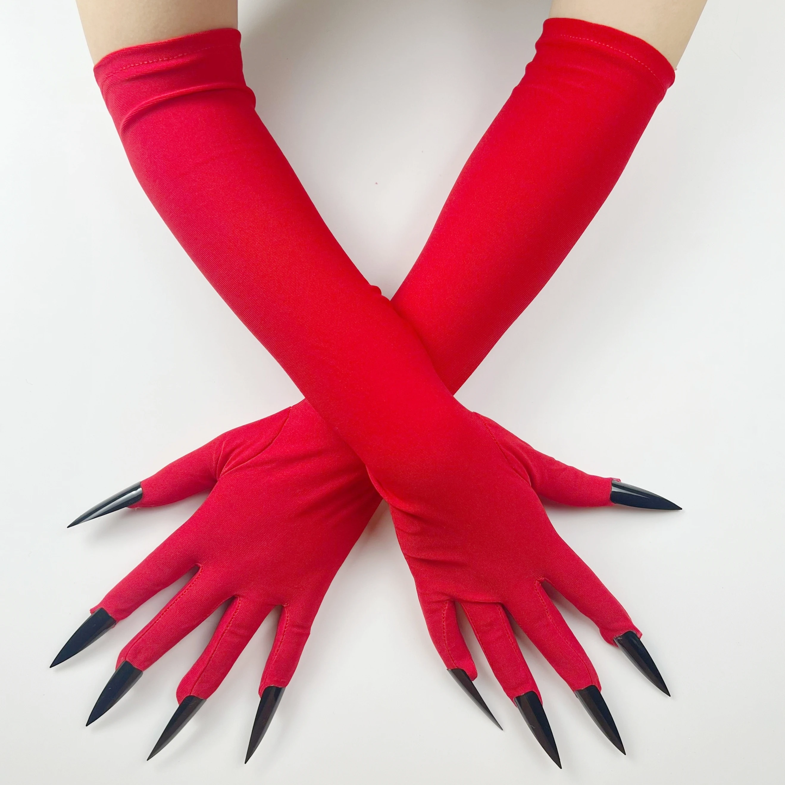 

Adult Women Halloween Gloves Long Nails Ghost Performance Props Costumes Demon Party Holiday DIY Decorations