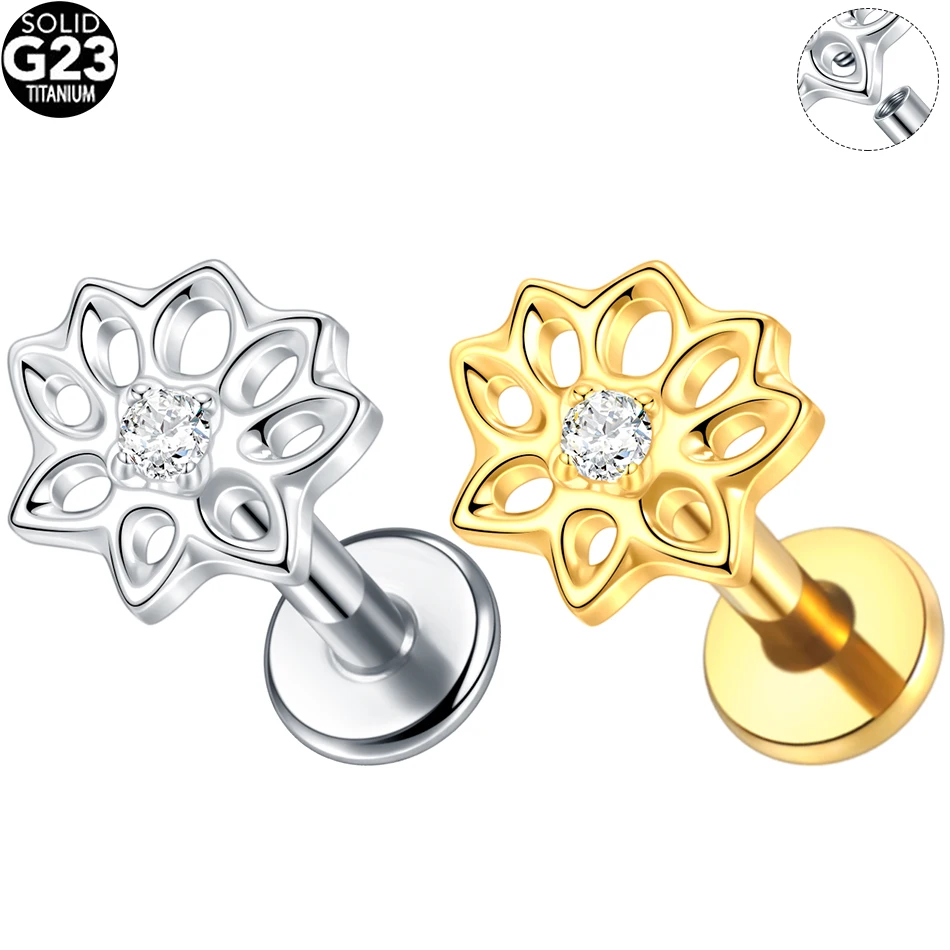 1/5 قطعة التيتانيوم 16 جرام الخماسية نجمة تشيكوسلوفاكيا الغضروف اللولب القرط الثالوث تشيكوسلوفاكيا الزنمة مسمار محارة شفة ثقب الشفاه النساء مجوهرات