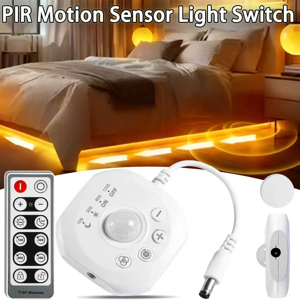 PIR Motion Sensor Light Switch Human Body Sensing Monochrome Dimmer DC USB Timer Automatic Movement Detector ON OFF 5V 12V 24V