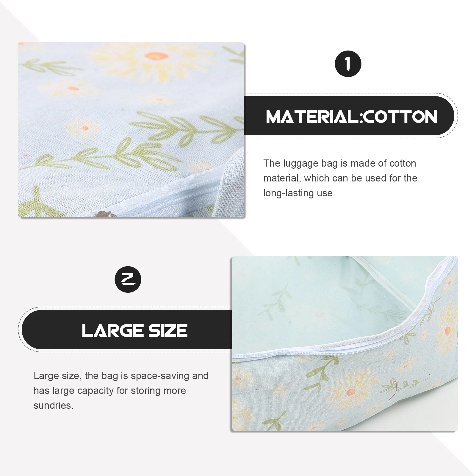 

Large Quilt Storage Bag Cotton Fabric Zipper Organizer Clothes Blanket Storage for Home Moving Wardrobe Boxes for Moving