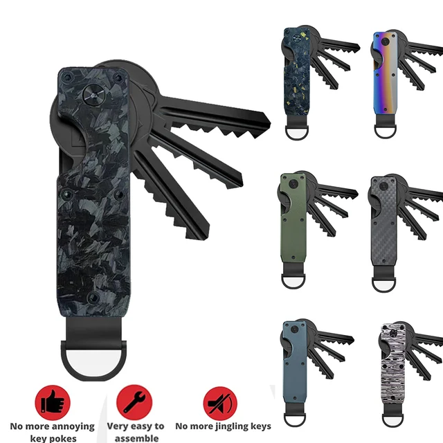 Organizer na klucze Kompaktowy uchwyt Metalowy breloczek do kluczy Minimalistyczny uchwyt na klucze do breloka do kluczy Secures 1-5 kluczy
