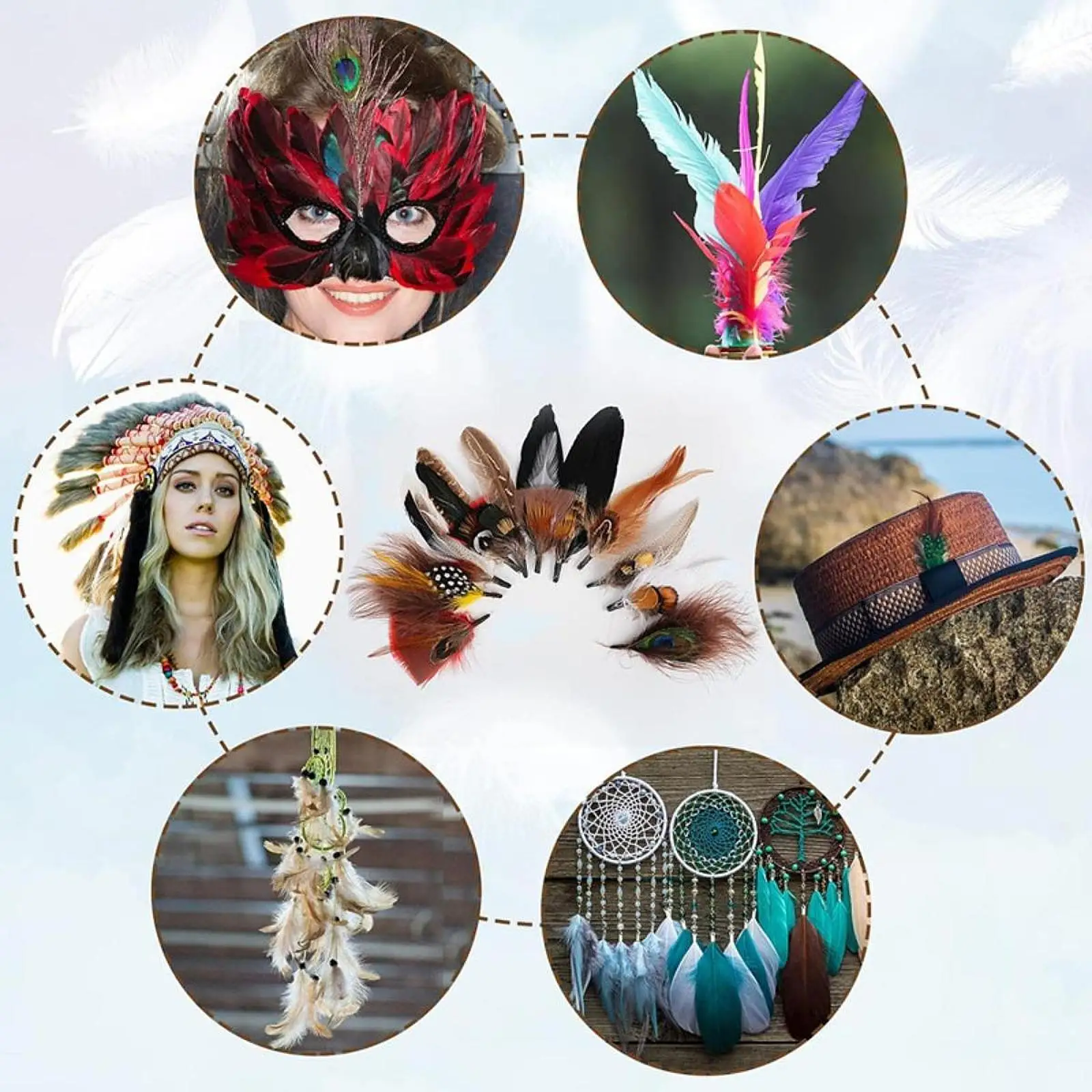 Colorful Hat Feathers for Fedora Cowboy Hat Crafts Feathers DIY Decorative Feather Accessories for Men Women Party Hat Decor