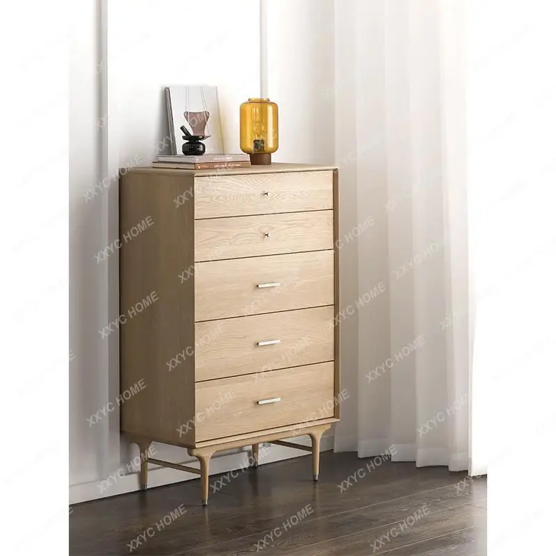 Nordic Expression Norhor/Mid-Ancient Silent Style/Series/Solid Wood 5-Drawer Cabinet/Underwear Wardrobe Oak