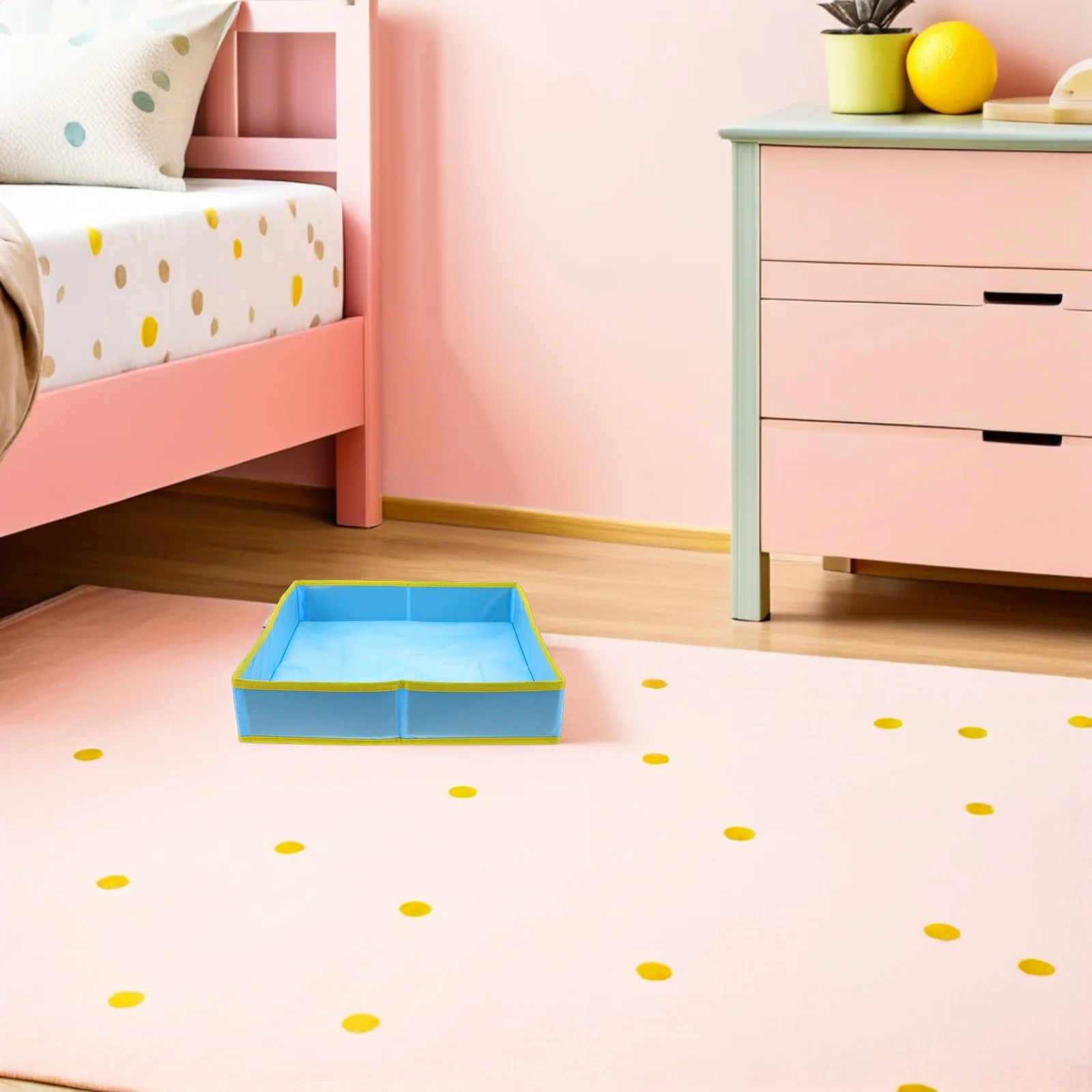 Caja de arena plegable para niños, bandeja de arena portátil de poliéster, fácil configuración, playa, juego interior y exterior para niños pequeños, bandeja de arena, 2 uds.