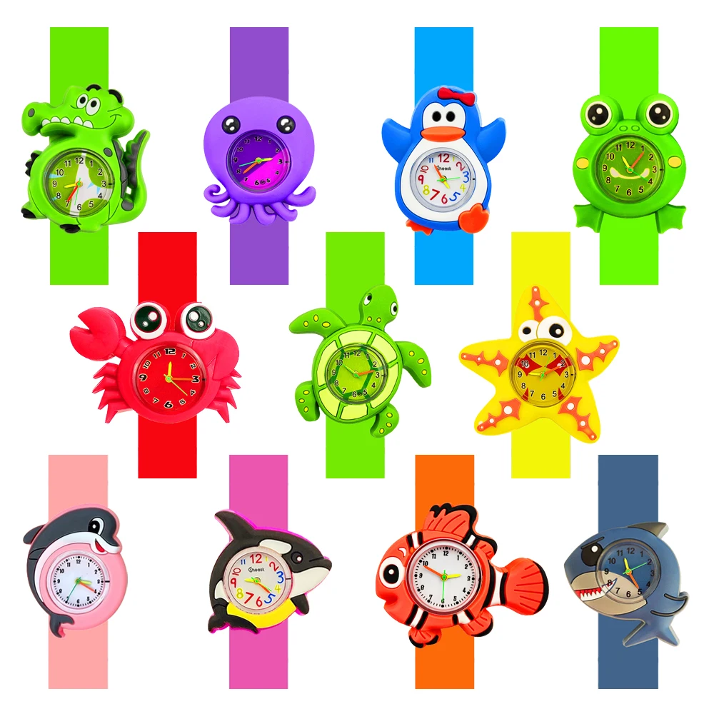 Lovely Baby Cartoon 3D Watch Boys Girls Kids Students Birthday Party Christmas Gift Study Time Children Slap Watches Clock