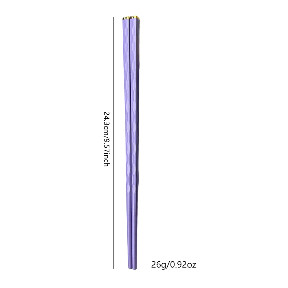 5Pairs New Purple Chopsticks Set Durable Simple Alloy Chopsticks Anti Slip Sushi Chopstick Reusable Separate Dining Dinnerware view 3