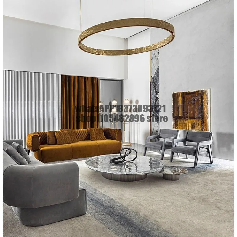 NEW Nordic modern designer creative geometric art water ripple glass coffee table living room home