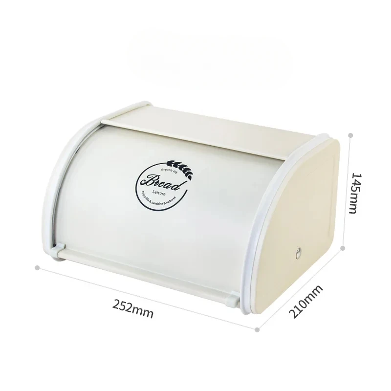 Eco-friendly Kitchen Counter Farmhouse Bread Box Crate with Roll Up Lid Bread Storage Container Bread Holder Keeper Bin