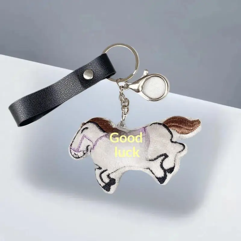 Urocza pluszowa maskotka kucyk, breloczek do kluczy z okazji Roku Konia, zawieszka do torby, prezent na Chiński Nowy Rok.