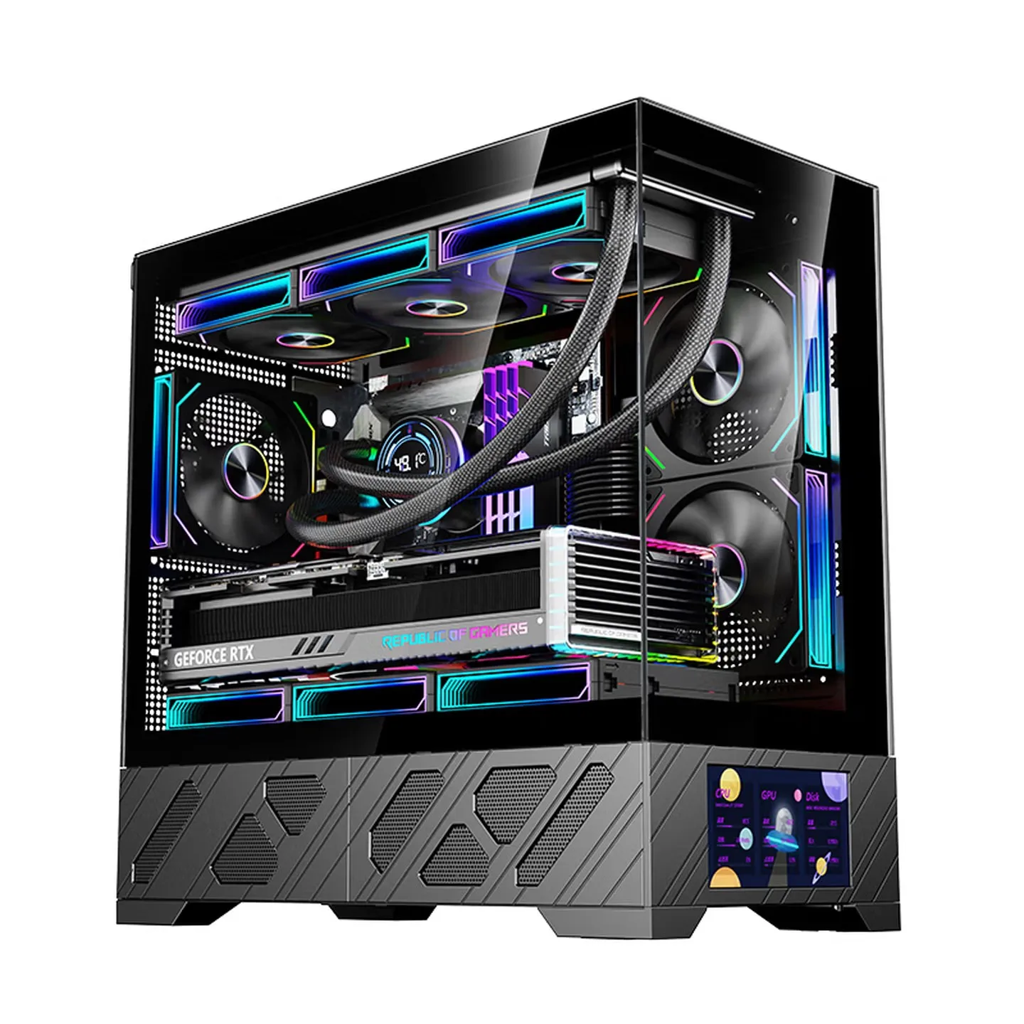 حافظة كمبيوتر للألعاب WJCOOLMAN Qianxi MATX الثانوية، تدعم تبريد المياه 360 درجة، اللوحة الأم M-ATX #1