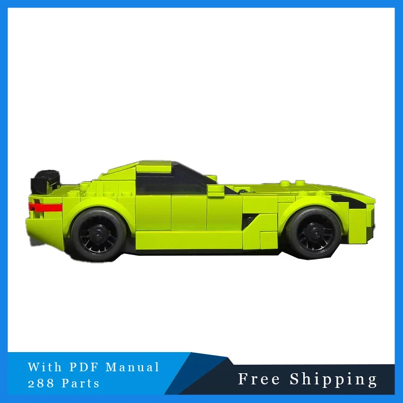 

288 шт. креативный зеленый крутой городской скоростной спортивный автомобиль модульный строительный блок модель детское образование DIY сборная игрушка подарки на день рождения