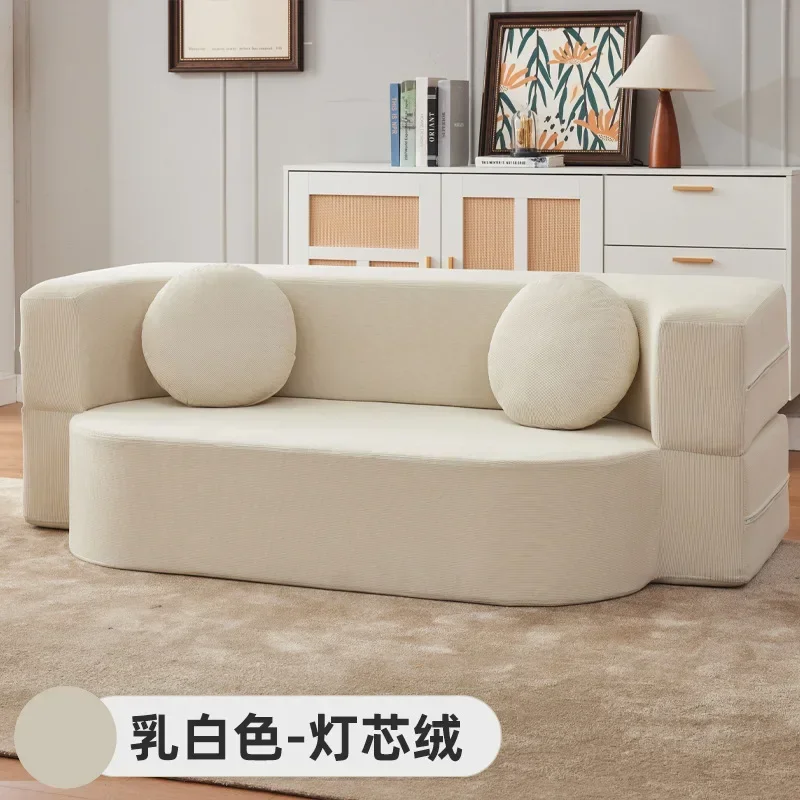 

Sofa living room small apartment compression sofa household leisure fabric folding sofa bed