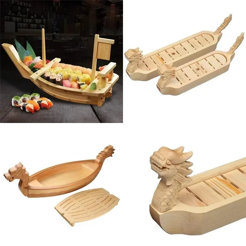 for Large eco-friendly Japanese pine bamboo sushi tray restaurant uses Estick collection trays for sashimi