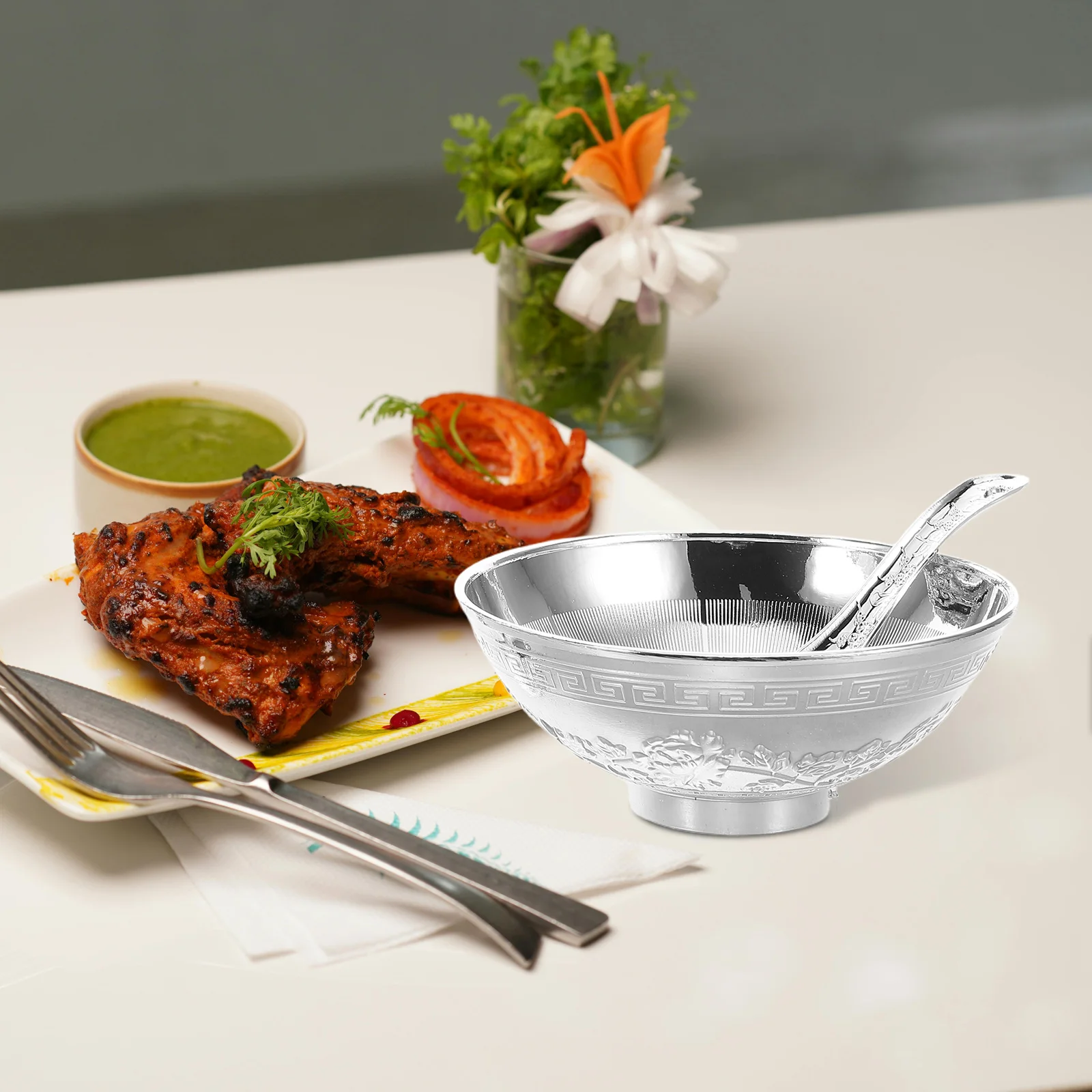 

3Pcs Jewish Holiday Dinnerware Set Elegant Wine Cup Bowl Spoon for Family Gatherings Hosting Guests Festive Tableware Supplies