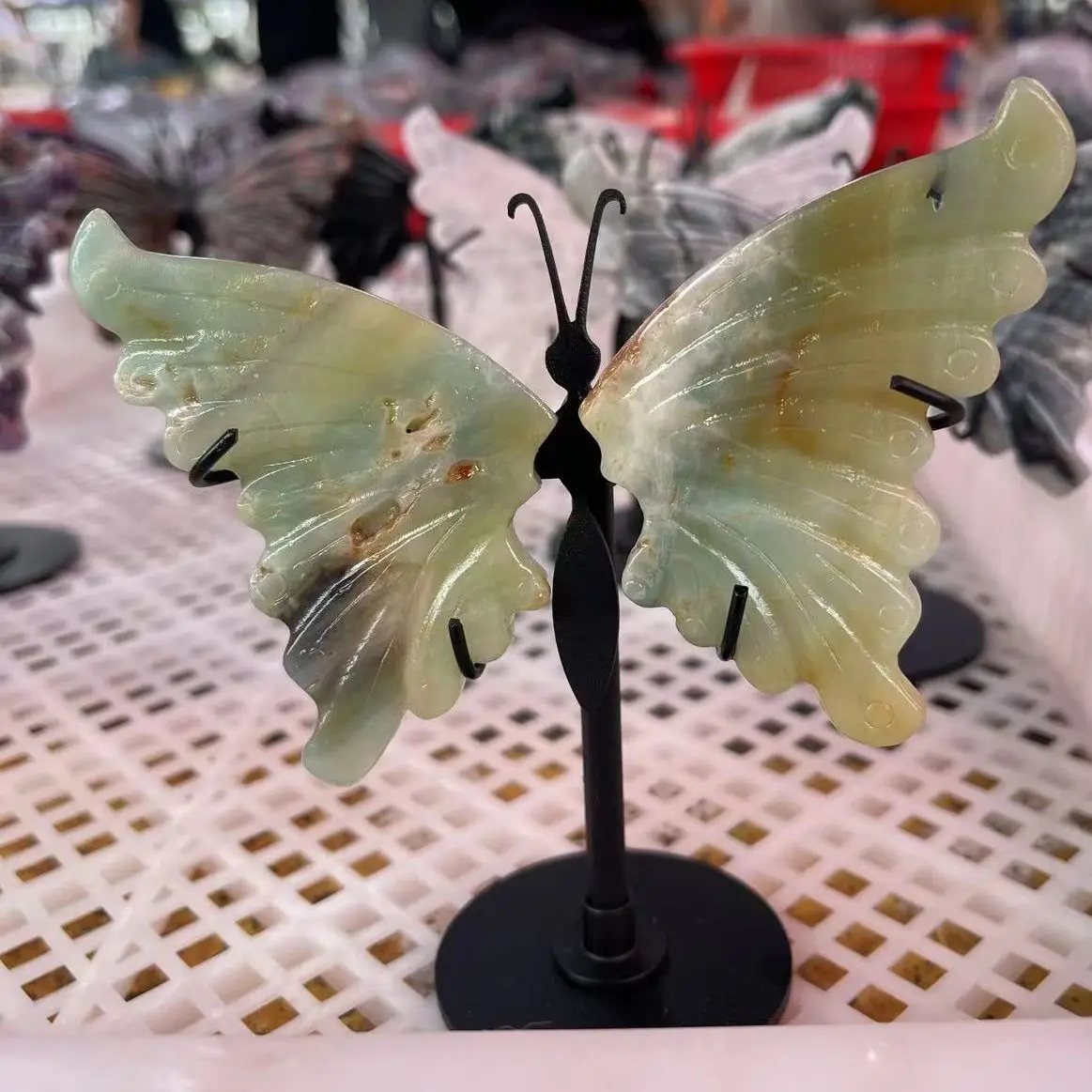 

Новый дизайн, элегантная Бабочка для новорожденных, Естественный прозрачный кварц, аметист, Хрустальный декор, свадебный сувенир