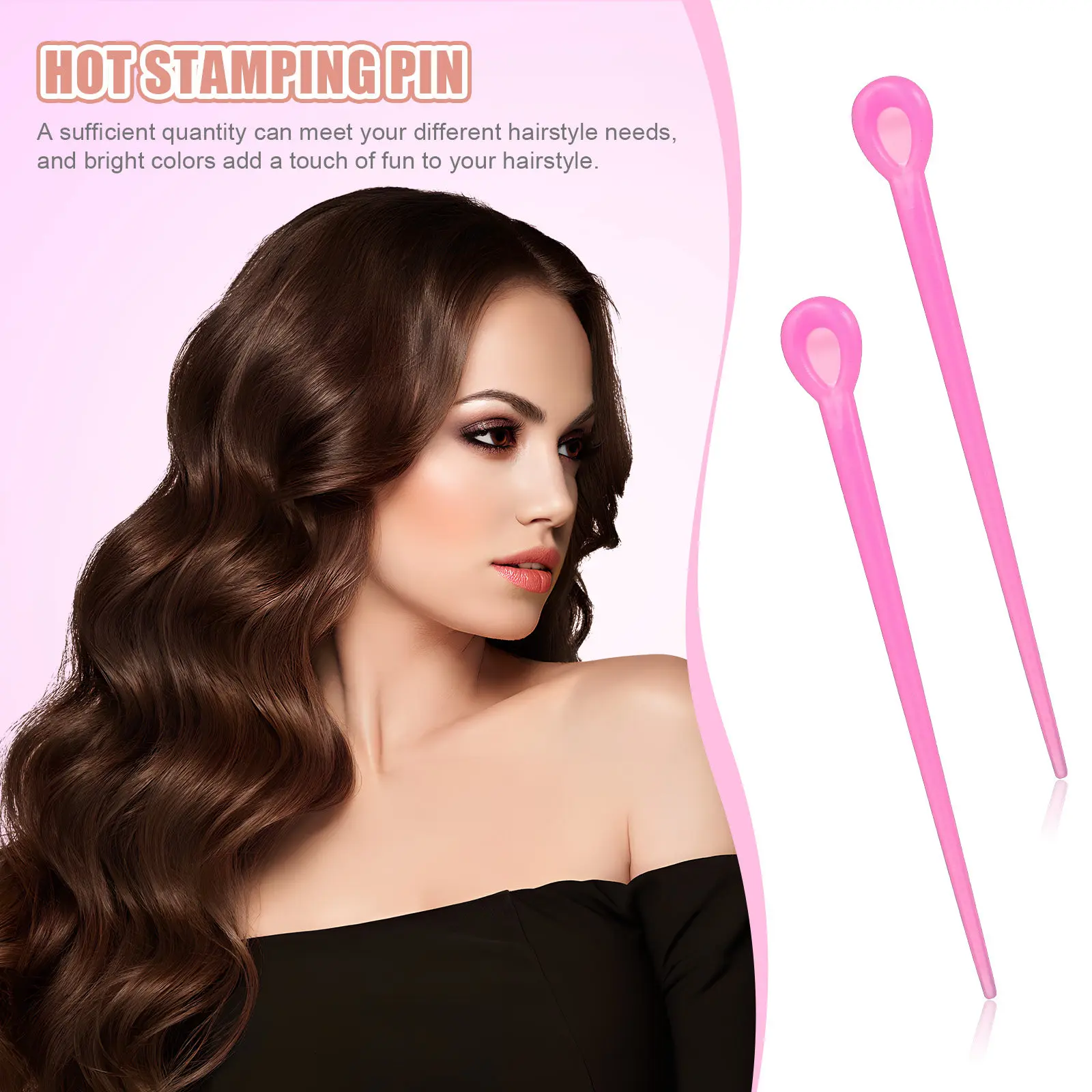 

2Packs Colorful Plastic Hair Pins Perming Needles for Firm Hair Rollers Fixing Curl Styling Tools Perming Needles