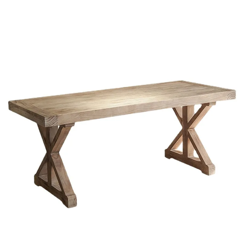 All solid wood retro desk, household rectangular computer desk, restaurant commercial rice desk