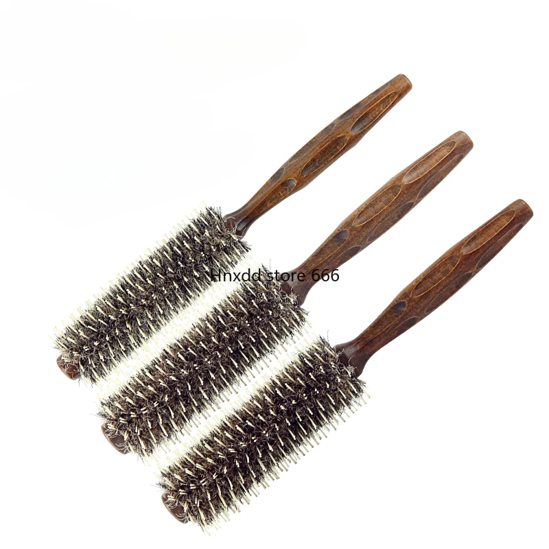 Hair Salon Professional Bristles Cylinder Curly Hair Rolling Comb Hairdressing Inner Buckle