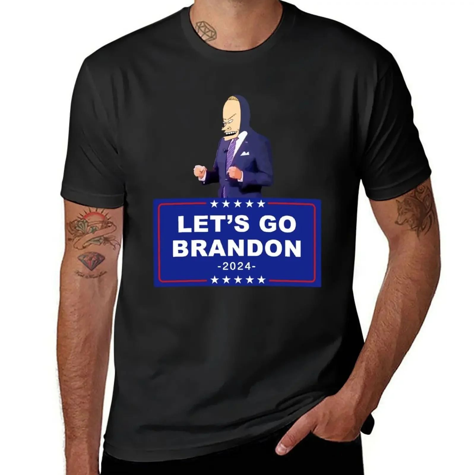 Let's Go Brandon - Funny Joe Biden Cornholio - Bare Shelves Biden T-Shirt sports fans men graphic t shirts