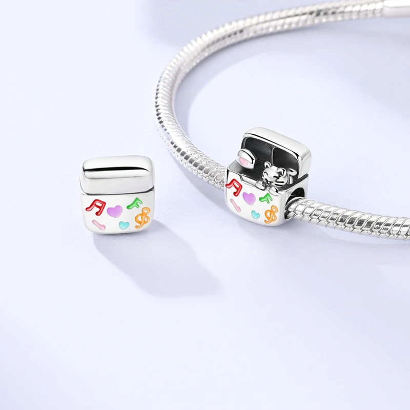 New 925 Silver Princess Life Vlog Camera Hair Clip Charms Beads Fit 3mm 925 Original Bracelets DIY Jewelry Birthday Gift