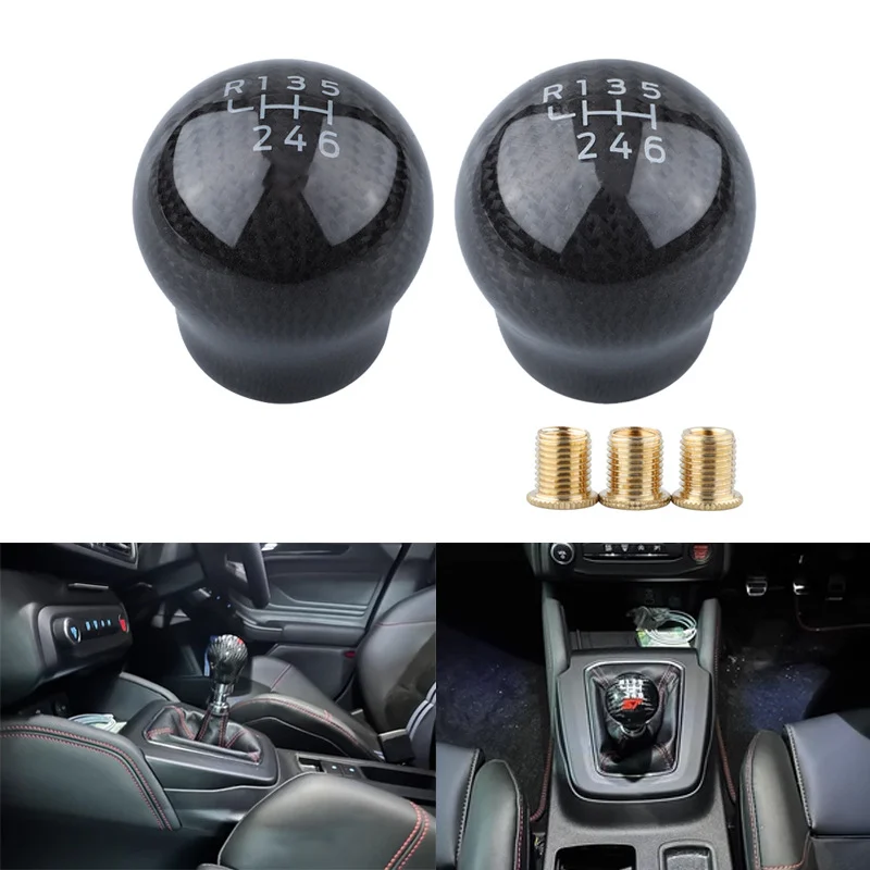 6 Speed ST RS Racing Carbon Fiber Gear Shift Knob Fit For Ford Focus ST RS Fiesta ST Car Handball Aluminum Alloy Car Accessories