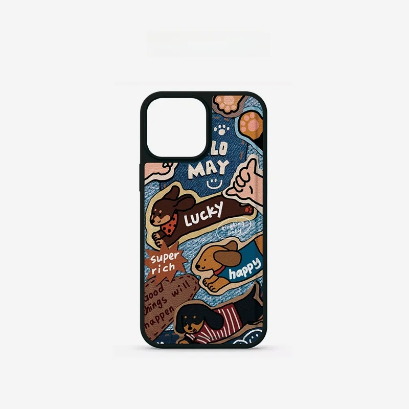 

American Cowboy Dog Suitable 15promax Phone Case New High-End 14 Cartoon Fun 13 Creative Little Sheep 12 Personality iP...