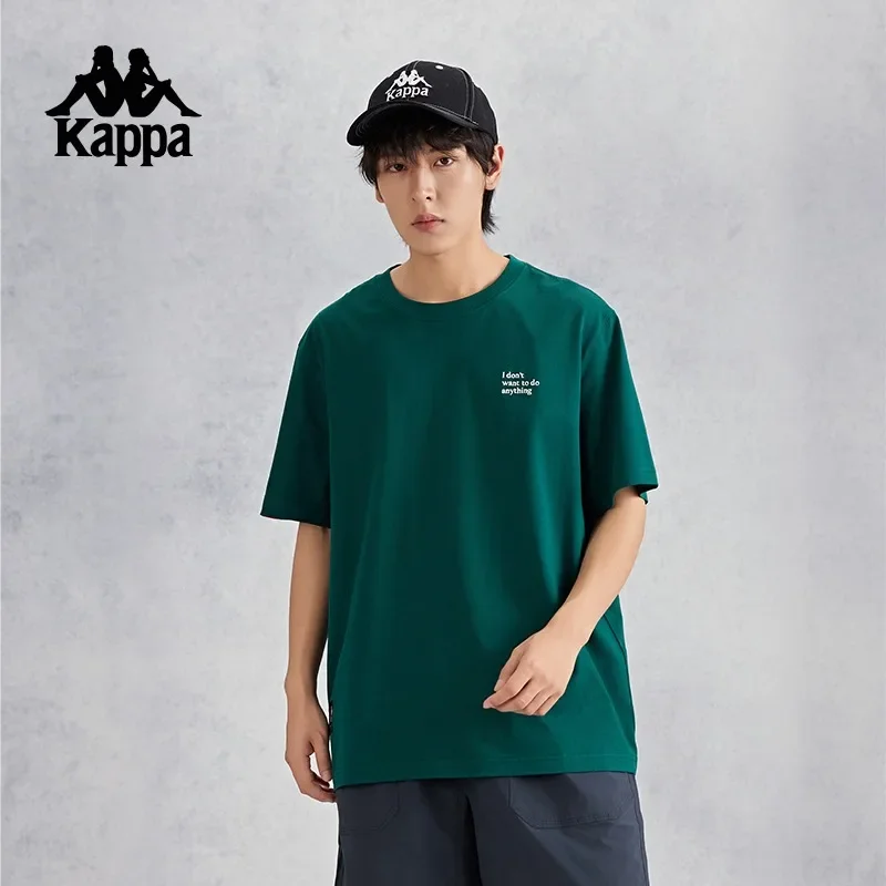 Kappa Pure Cotton Men's T-shirt Short Sleeve 2024 New Summer Clothing Retro Sports Running Tops For Women Luxury Brand T-shirts