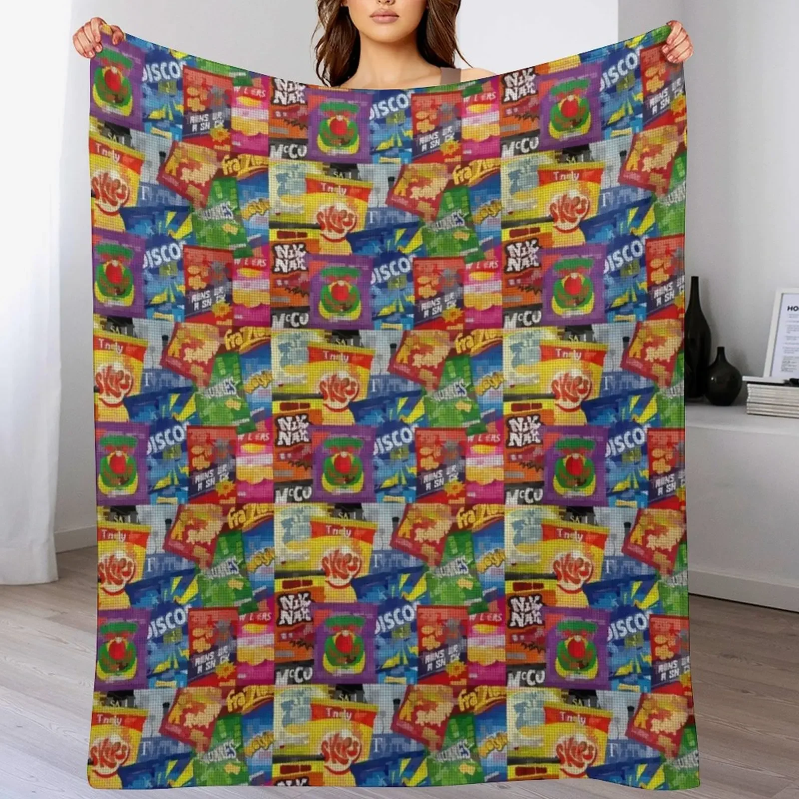 

Crisp Packet Montage Throw Blanket Luxury Thicken manga Large Baby Blankets