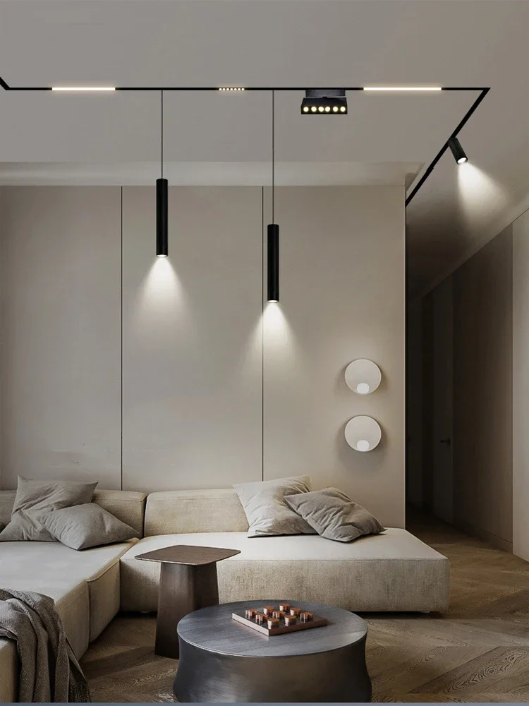 LED Spot Llght DC48V Ceiling Indoor Without Main Light LED Magnetic Rail Light Grille Floodlight Modern Embedded All-Light