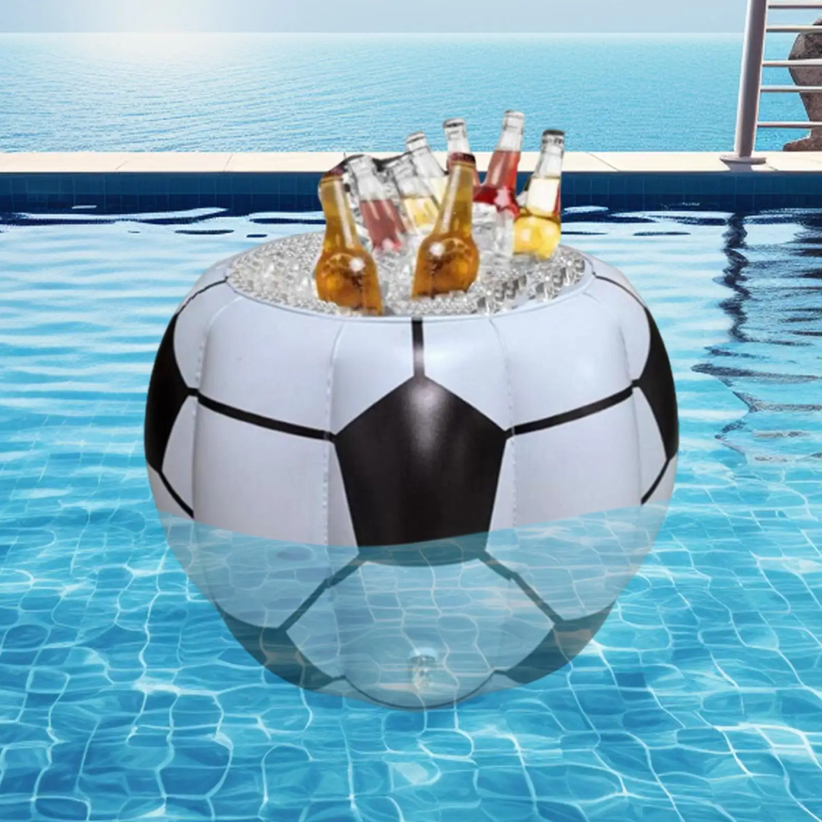 حاوية مشروبات قابلة للنفخ لكرة القدم قابلة لإعادة الاستخدام لحفلات أعياد الميلاد والصيف