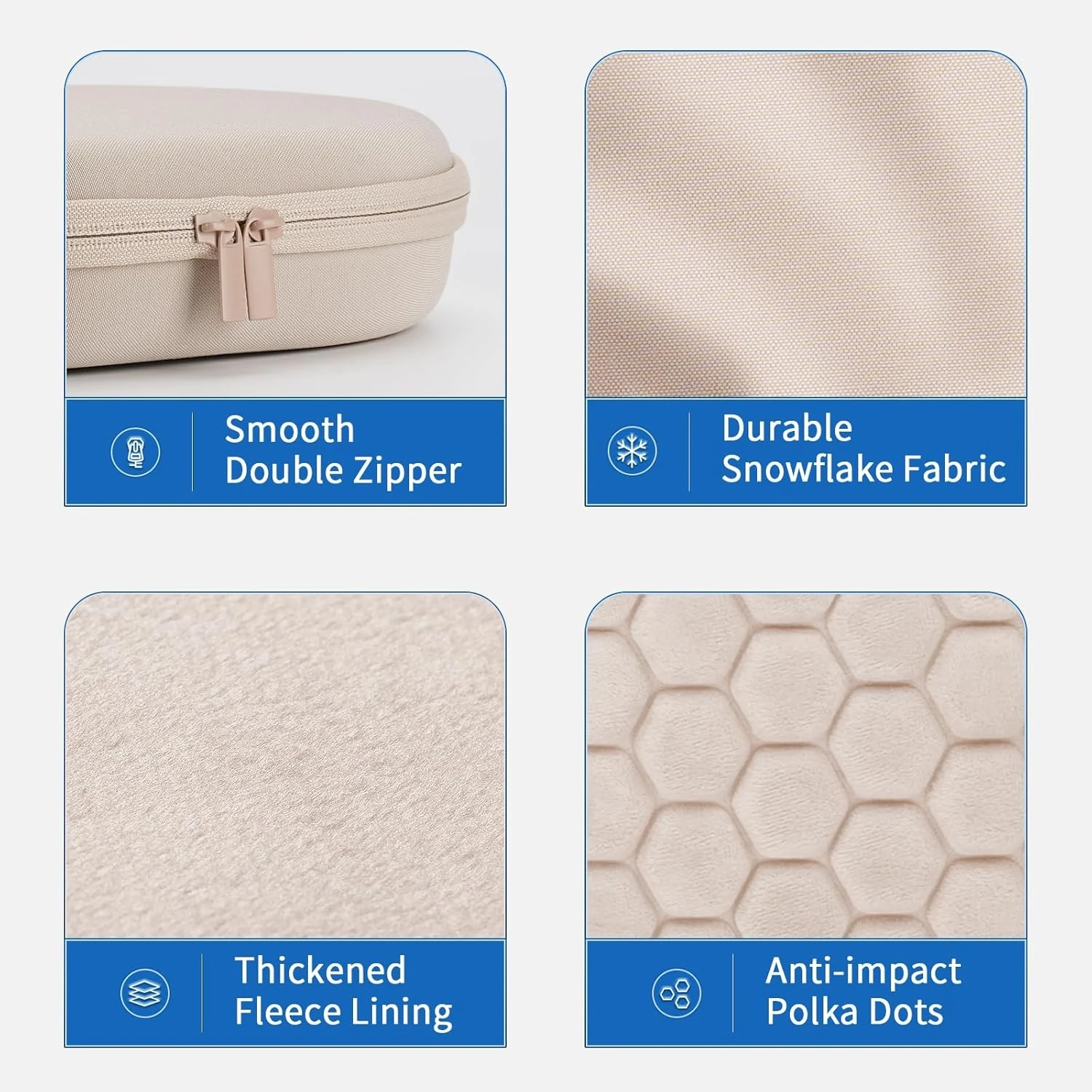 Yinke Reiseetui für Apple AirPods Max, unterstützt den Schlafmodus, doppeltes Reißverschlussdesign, stoßfestes EVA-Material mit kratzfestem Samt-Innenfutter. – Detail 31